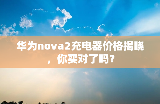 华为nova2充电器价格揭晓，你买对了吗？